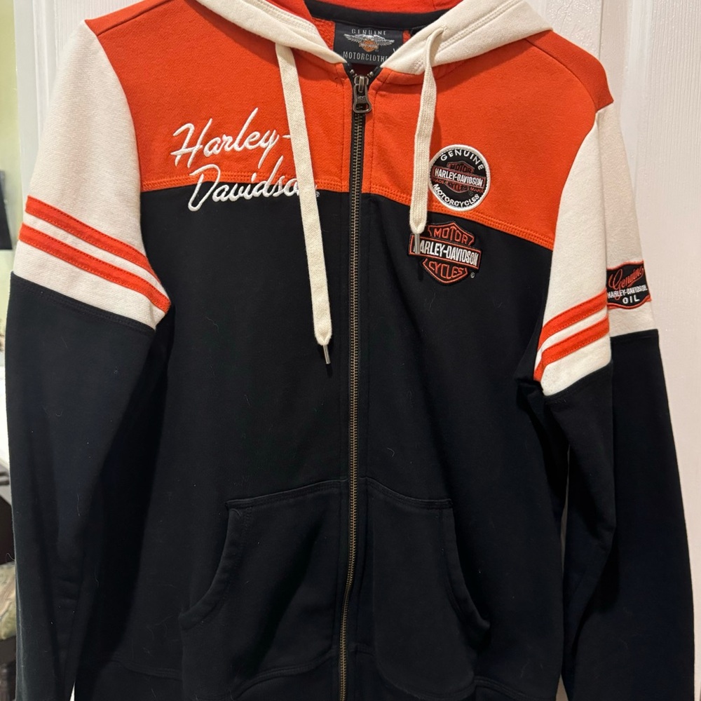 Harley-Davidson Women's Black and Orange Jacket